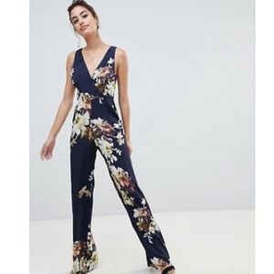ASOS Hope & Ivy backless floral jumpsuit size 2